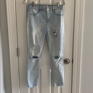 Light wash ripped jeans